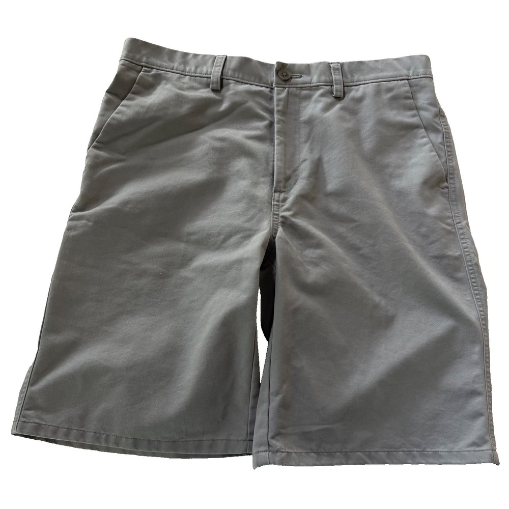 Haggar Mens Golf Shorts Gray Performance Stretch Flat Front Casual 34